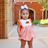 Oklahoma State Embroidered Orange Ruffle Bubble