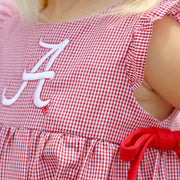 Alabama Embroidered Red Ruffle Bubble