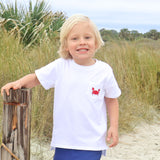 Crab White Short Sleeve Pocket Shirt