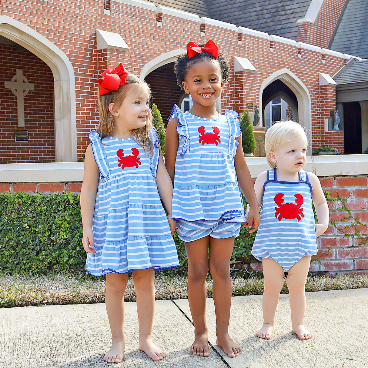 Ocean Crab Blue Stripe Kaylee Dress