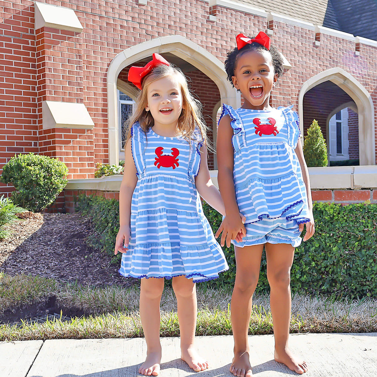 Ocean Crab Blue Stripe Kaylee Dress