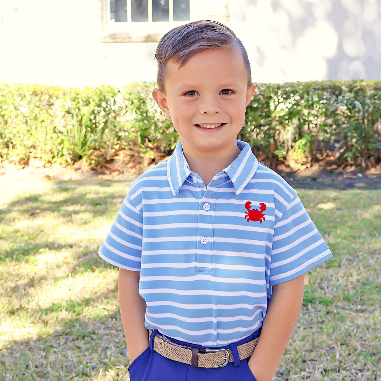 Ocean Crab Blue Stripe Polo