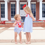 Coastal Crab Blue Stripe Skyler Dress