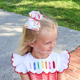 Rainbow Crayon Red Gingham Amelia Dress