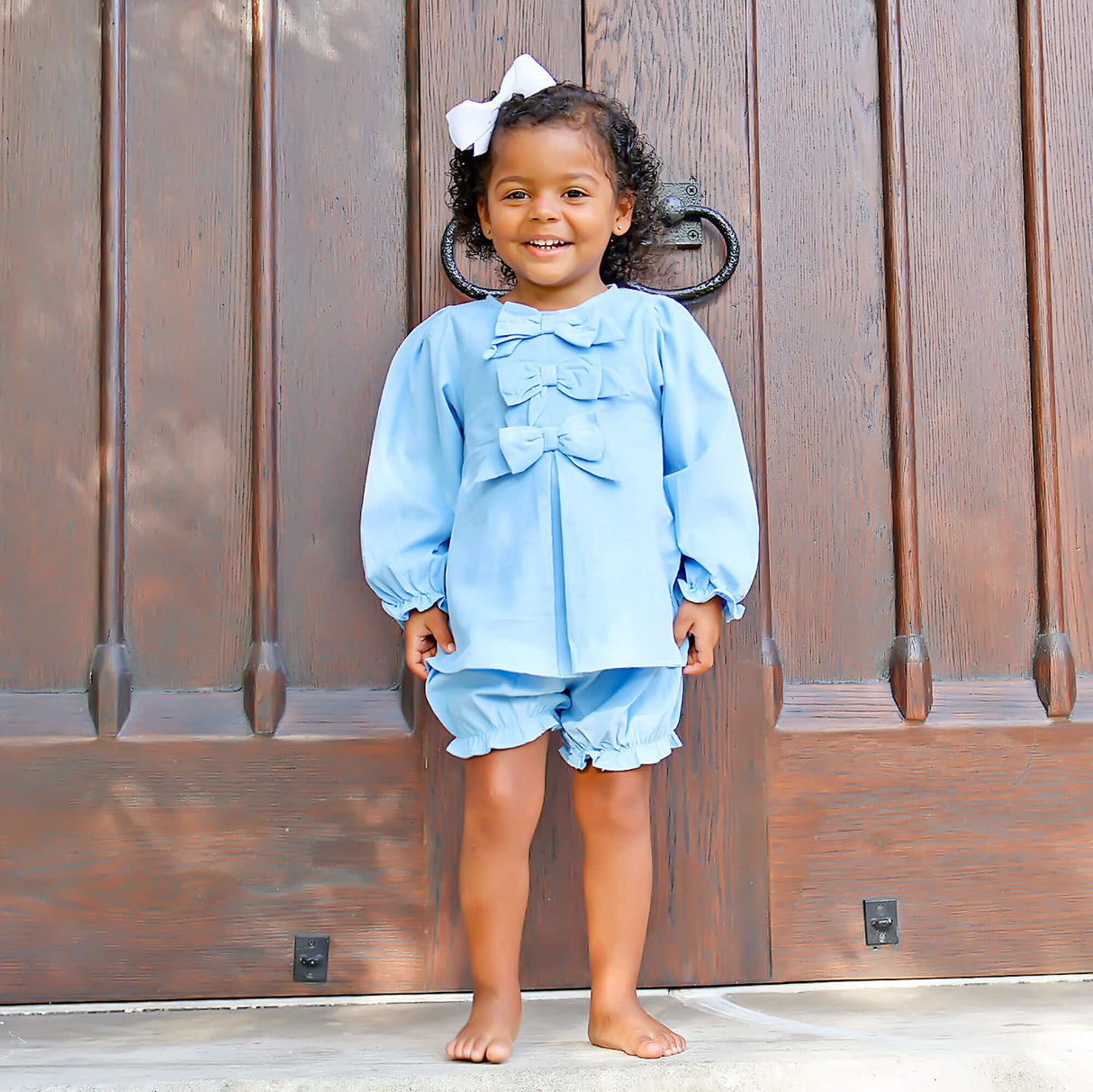 Light Blue Corduroy Coco Bloomer Set