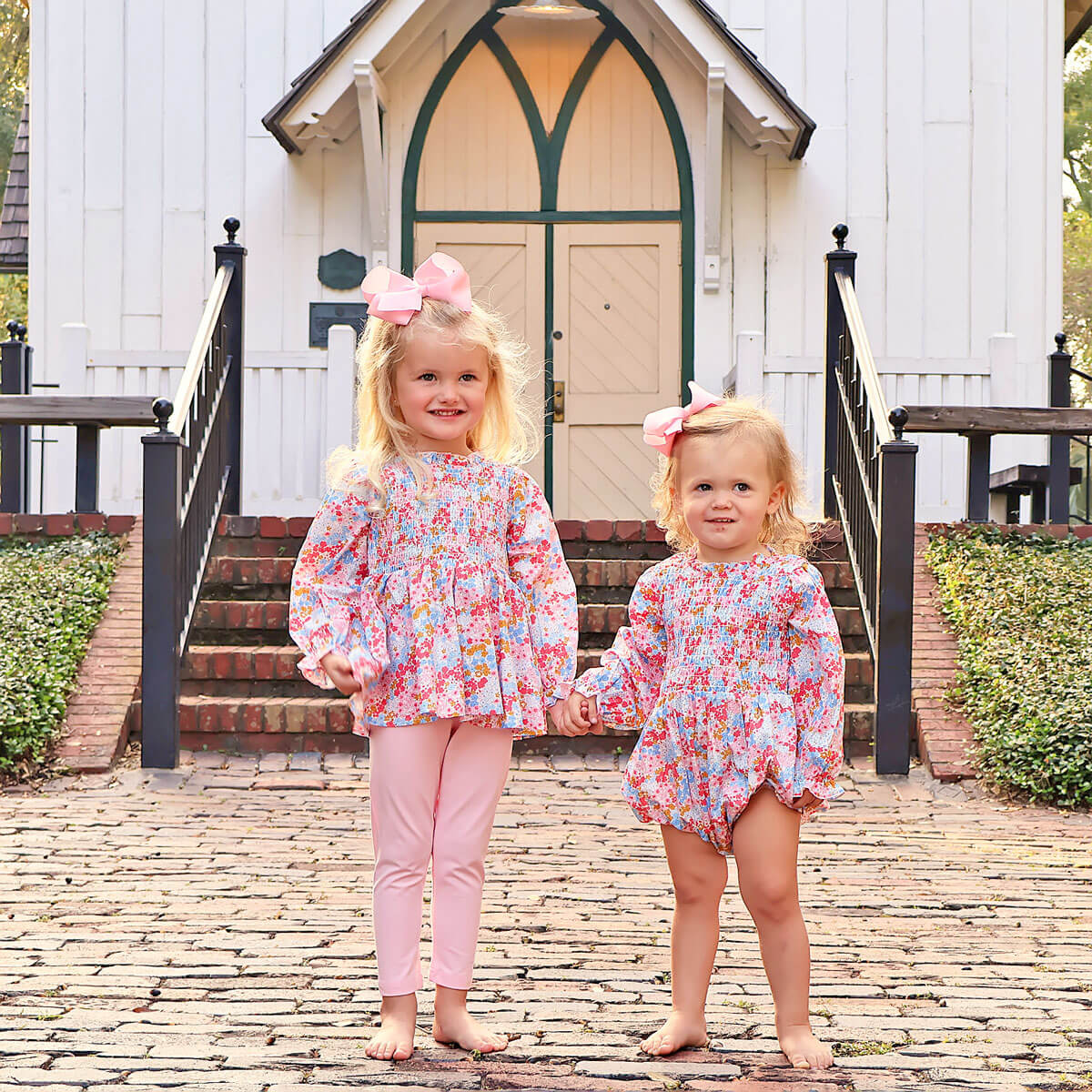 Colorful Floral Smocked Ariella Legging Set