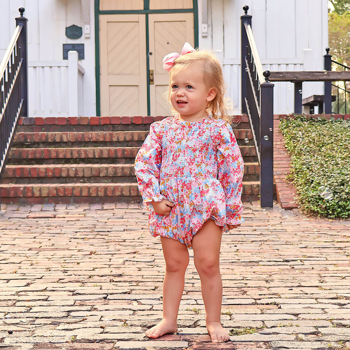 Colorful Floral Smocked  Ariella Bubble