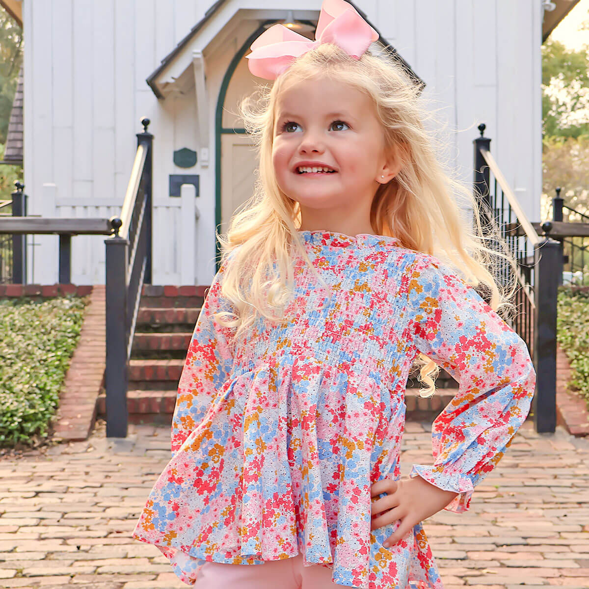 Colorful Floral Smocked Ariella Legging Set