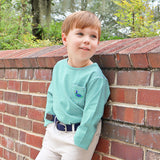 Mallard Green Stripe Long Sleeve Pocket Shirt