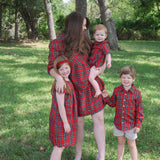 Portland Plaid Red Collared Bubble