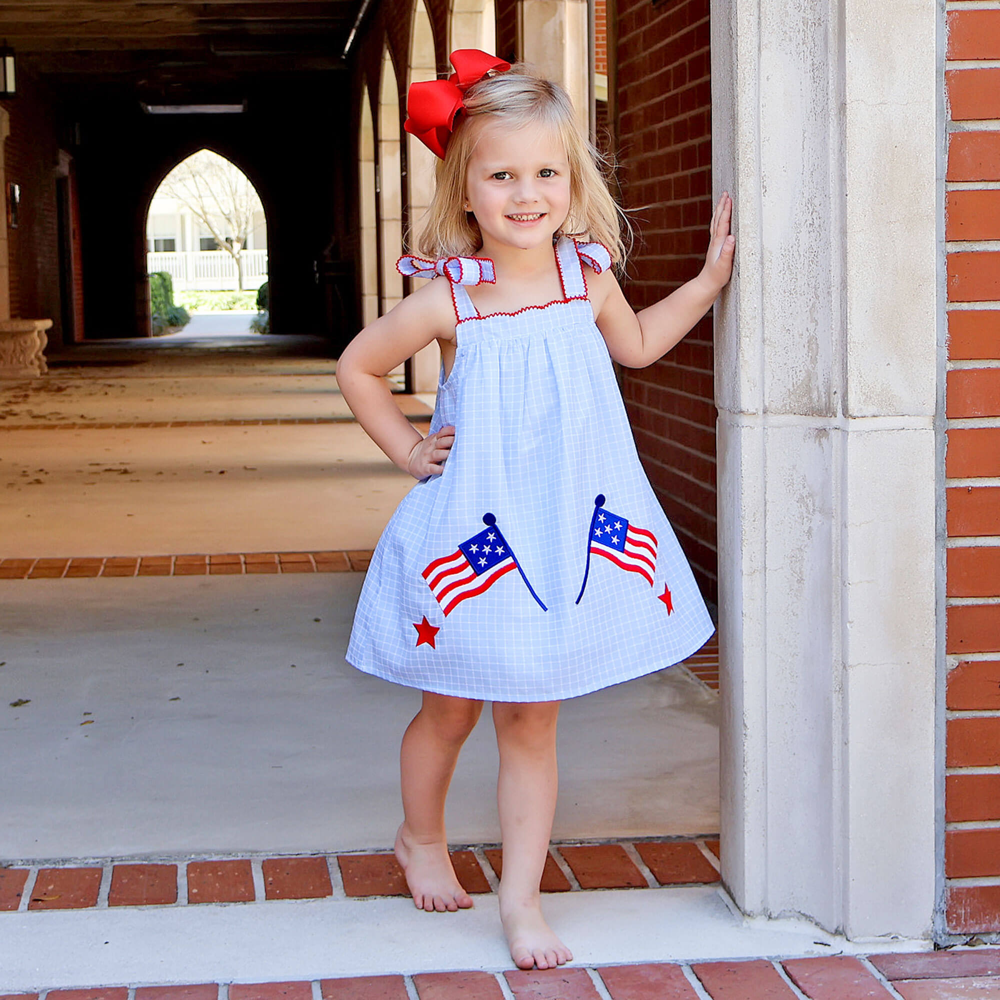 Bright Stars Light Blue Windowpane Amy Dress by Classic Whimsy - Dresses - 3T Bright Stars Light Blue Windowpane Amy Dress by Classic Whimsy - Dresses - 3T