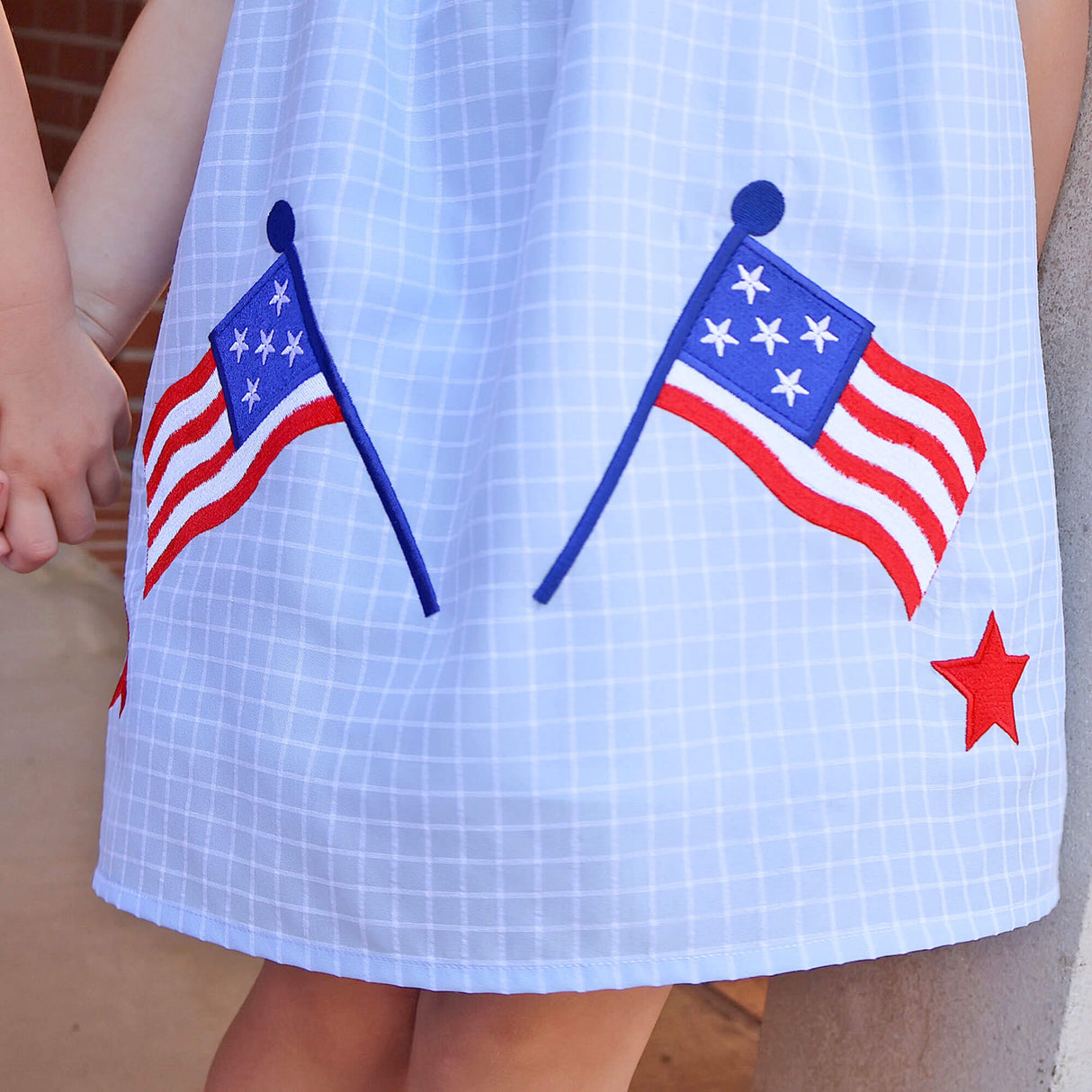 Bright Stars Light Blue Windowpane Amy Dress