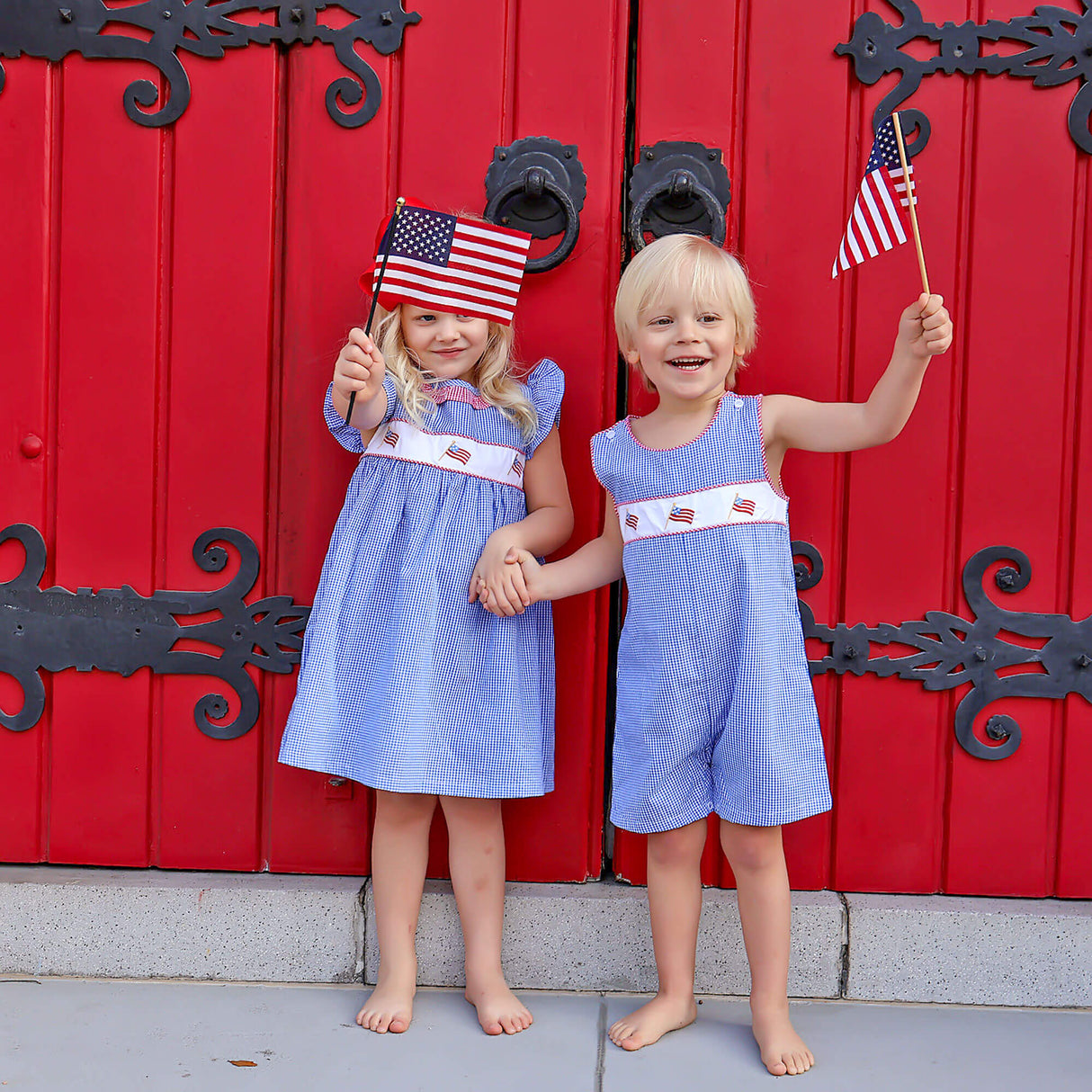 Little Patriot Blue Gingham Jon Jon