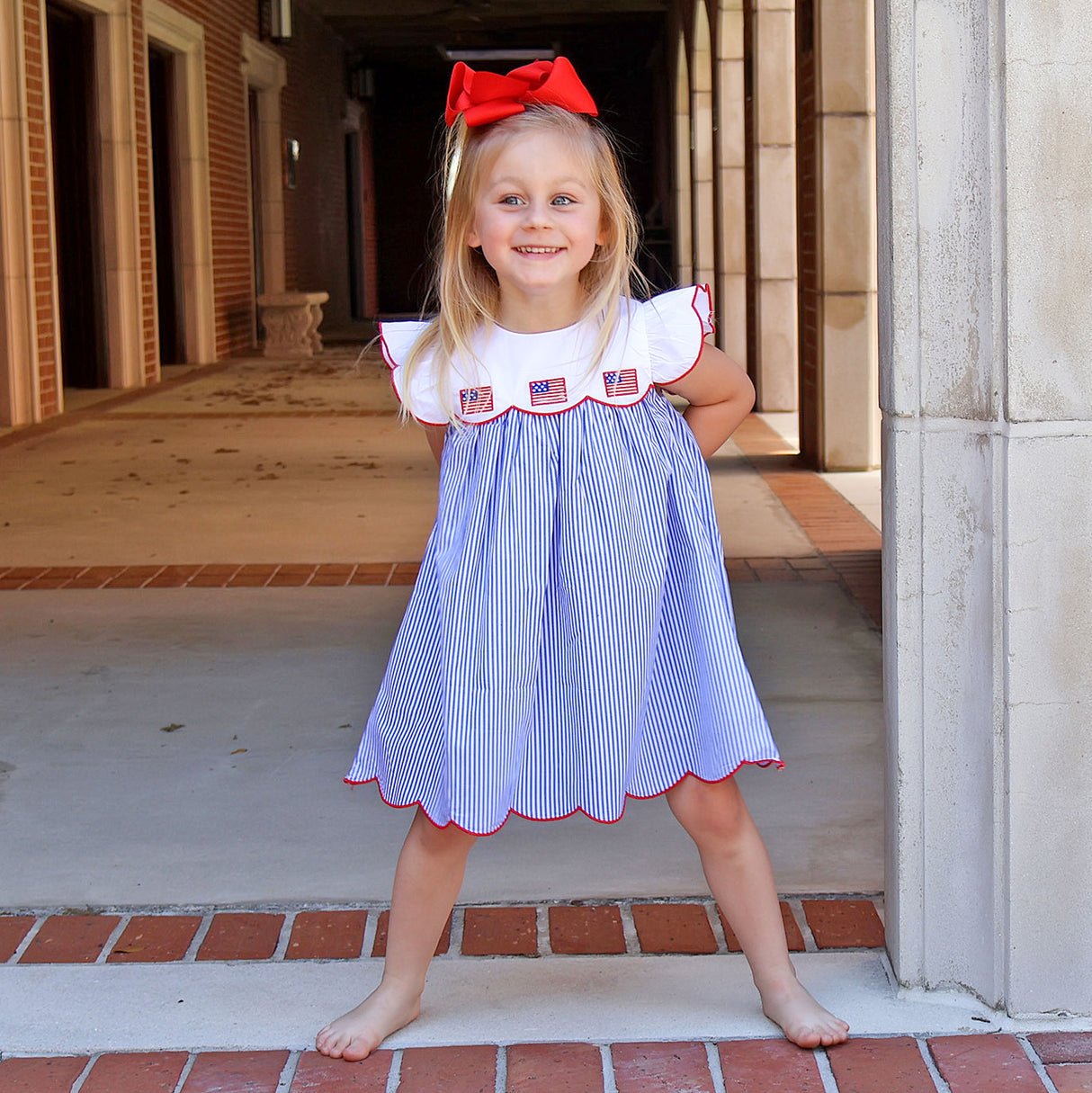 American Flag Blue Stripe Amelia Dress
