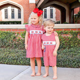 Red Check American Flag Smocked Beverly Dress