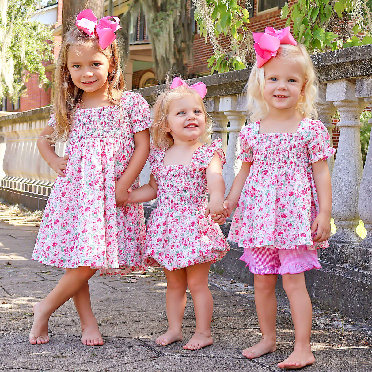 Rose Garden Floral Smocked Hannah Bubble