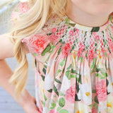 Everbloom Floral Smocked Angel Sleeve Dress