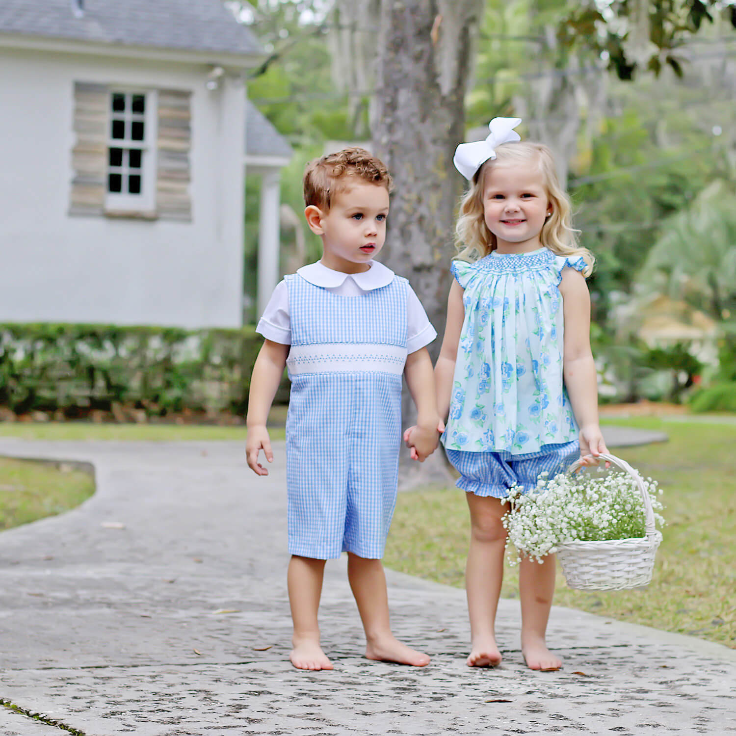 Blue smocked top online