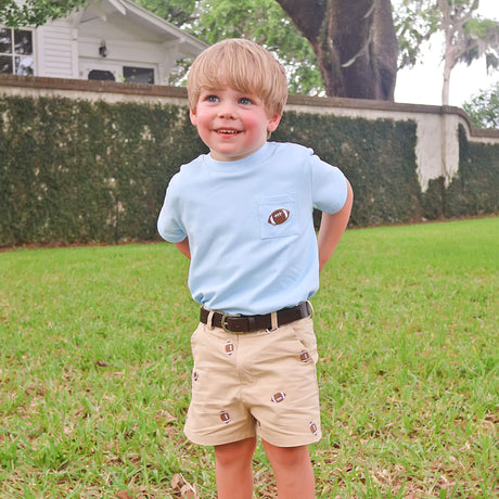 Football Tan Schiffli Standard Shorts