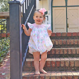 Sunshine Floral Smocked Angel Sleeve Bubble