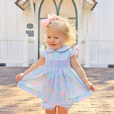 Peony Floral Smocked Collared Bloomer Set