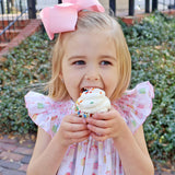 Birthday Party Smocked Angel Sleeve Dress