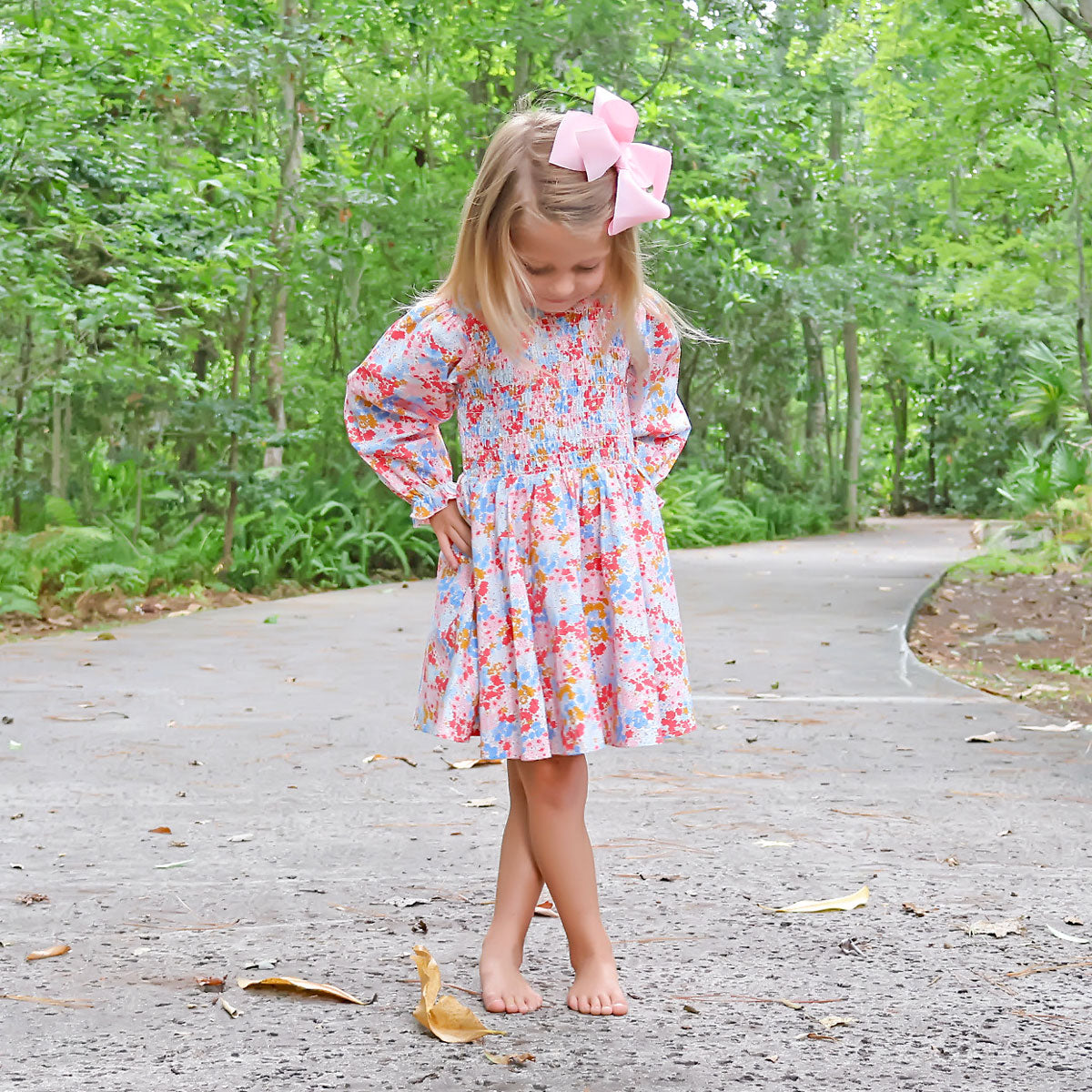 Colorful Floral Smocked Ariella Dress