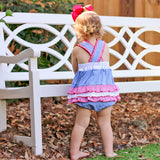 American Red & Blue Gingham Callie Ruffle Bubble