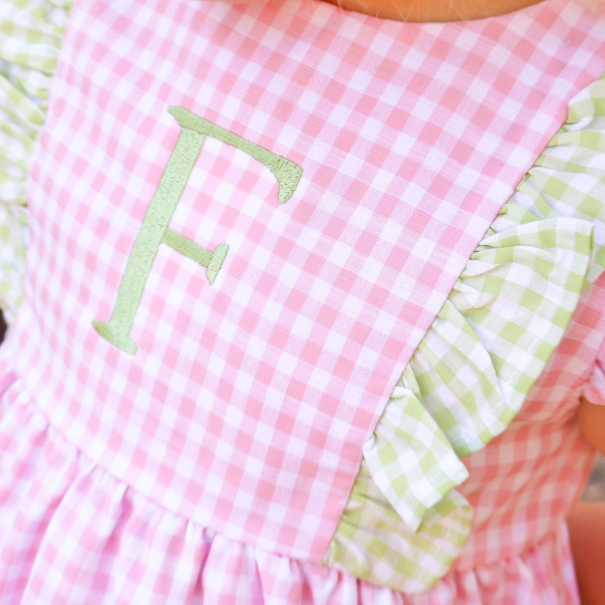 Spring Days Pink & Light Green Gingham Kate Dress