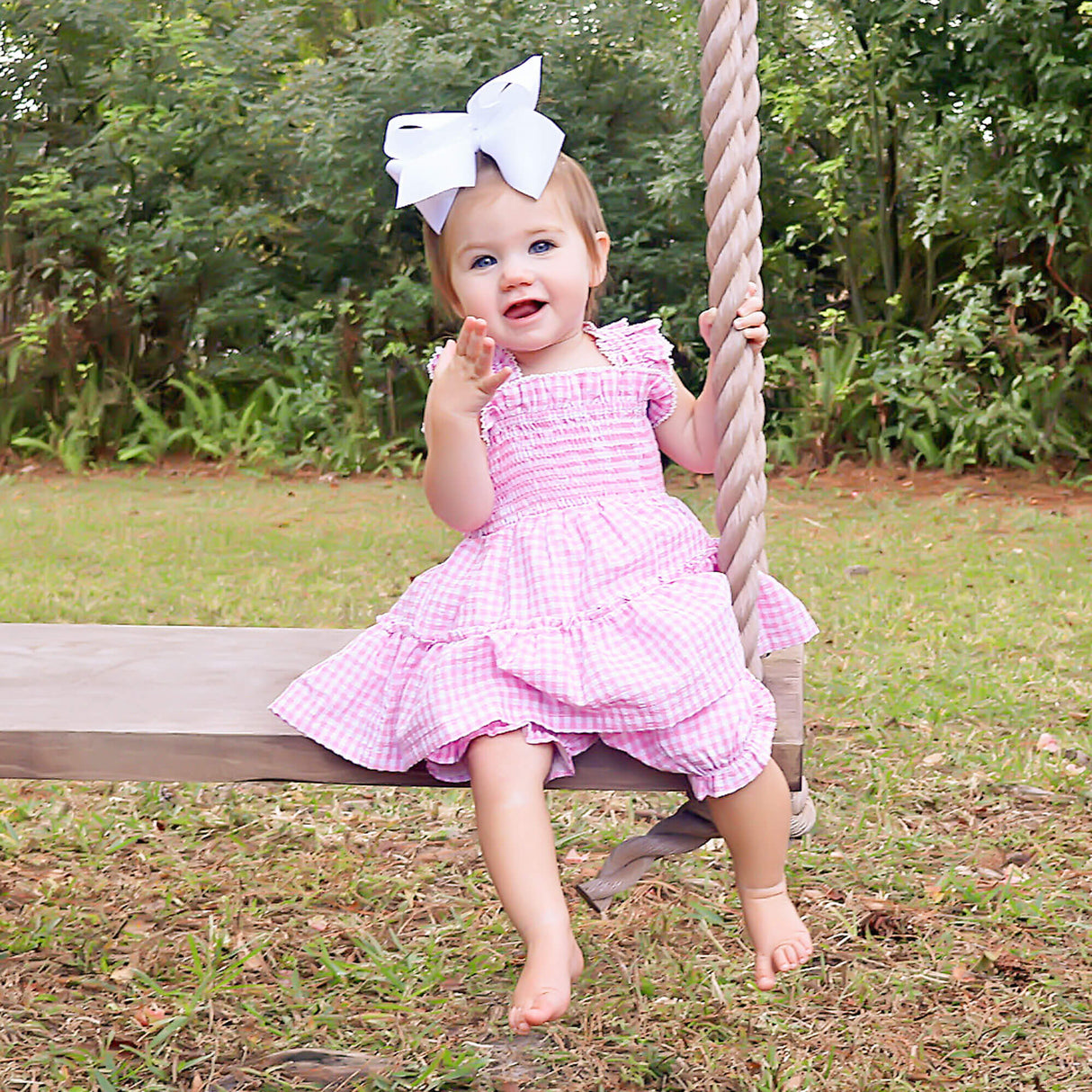 Light Pink Gingham Willow Bloomer Set