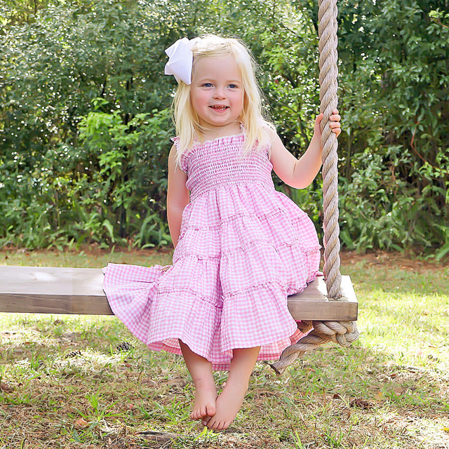 Light Pink Gingham Willow Dress by Classic Whimsy - Dresses - Pink 6 Light Pink Gingham Willow Dress by Classic Whimsy - Dresses - Pink 6