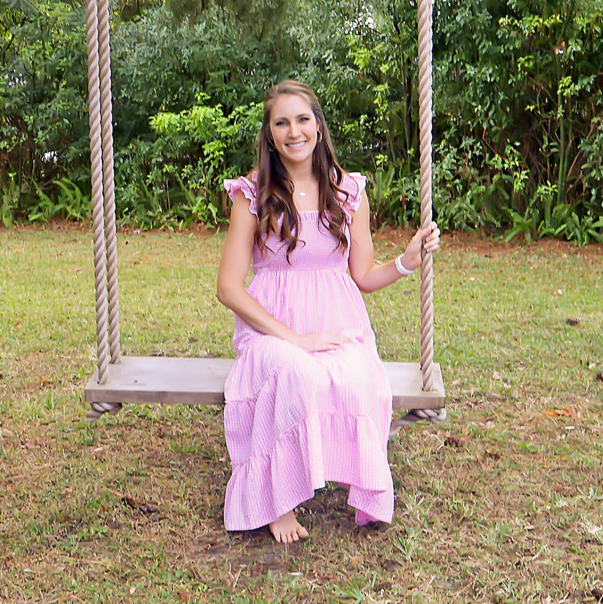 Light Pink Gingham Willow Women's Dress