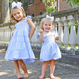 Light Blue Gingham Smocked Hannah Bubble