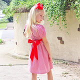 Red Gingham Sash Dress