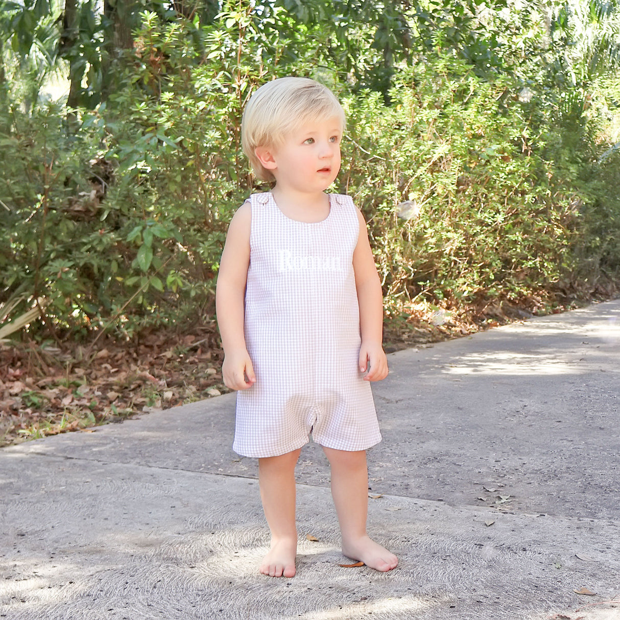 Khaki Gingham Jon Jon