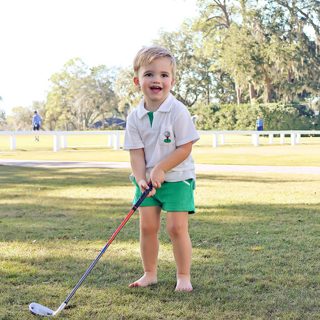 Golf Tee Green Terry Polo Short Set