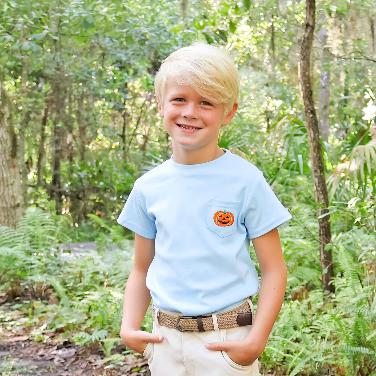 Jack O' Lantern Blue Short Sleeve Shirt