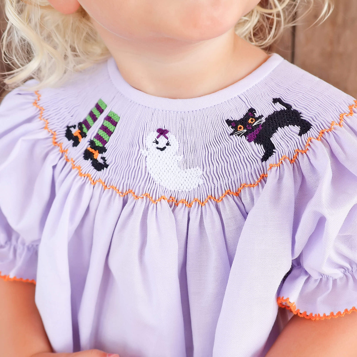 Wicked Smocked Lavender Gingham Bishop Bloomer Set