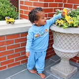 Construction Truck Applique Blue Jogger Set