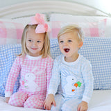 Bunny Garden Blue Check Pajamas