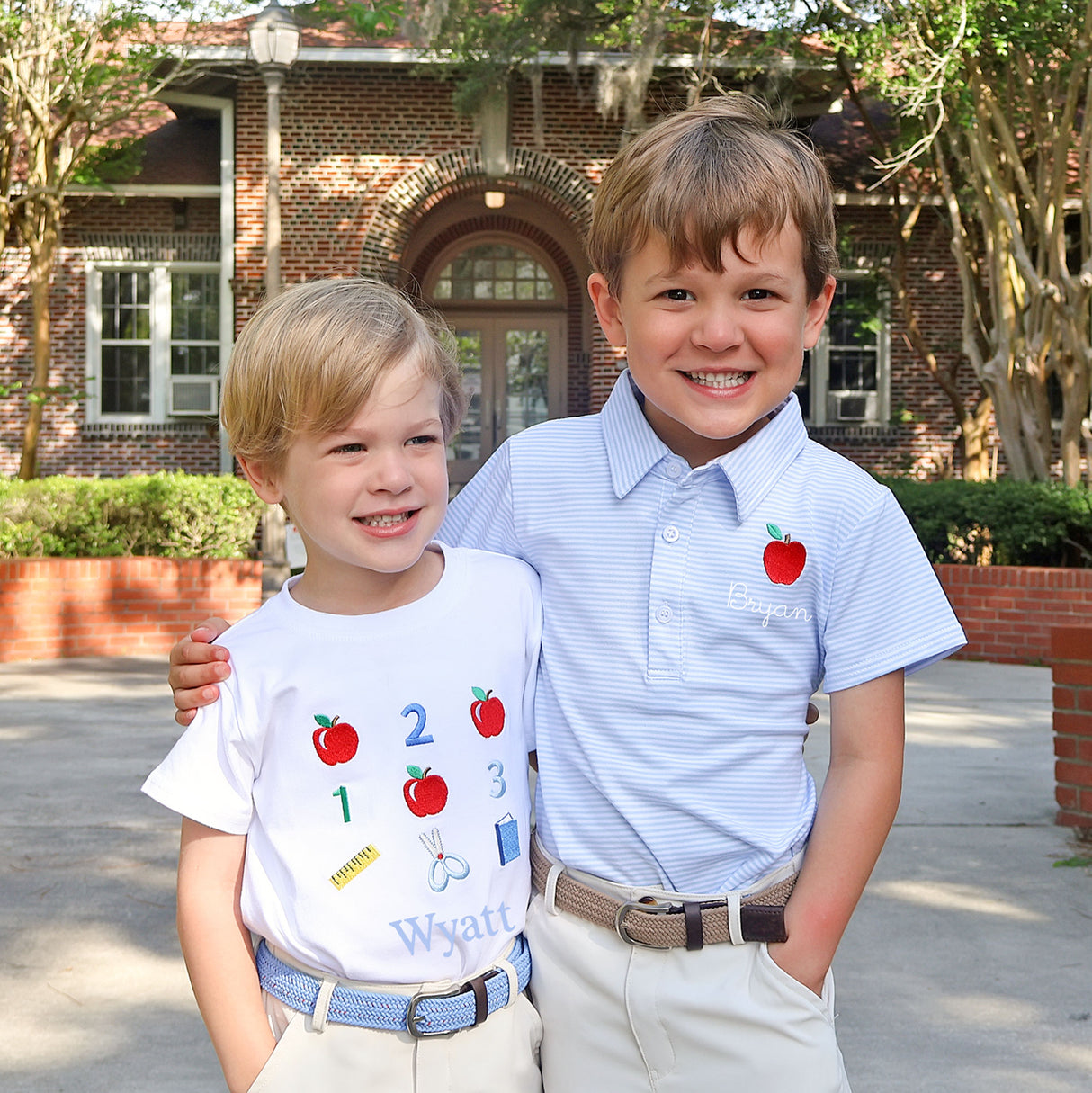 Darling Apple Light Blue Stripe Polo