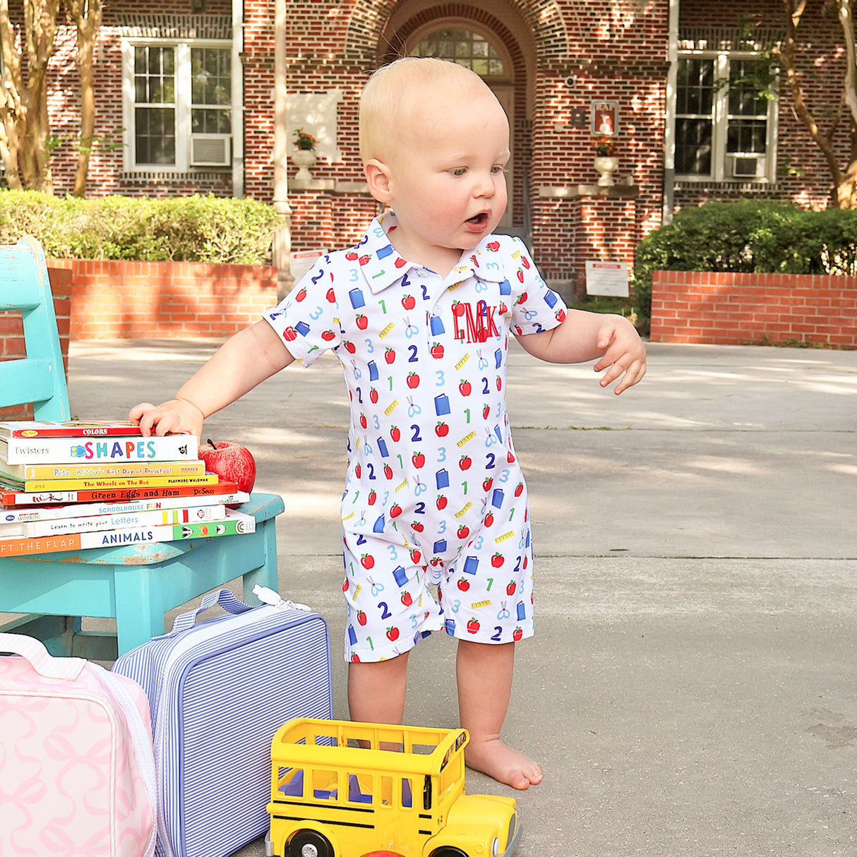Easy as 123 White Polo Romper
