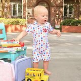 Easy as 123 White Polo Romper