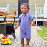 ABC Royal Blue Stripe Polo Romper
