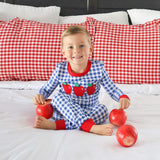 Apple Trio Royal Blue Gingham Pajamas