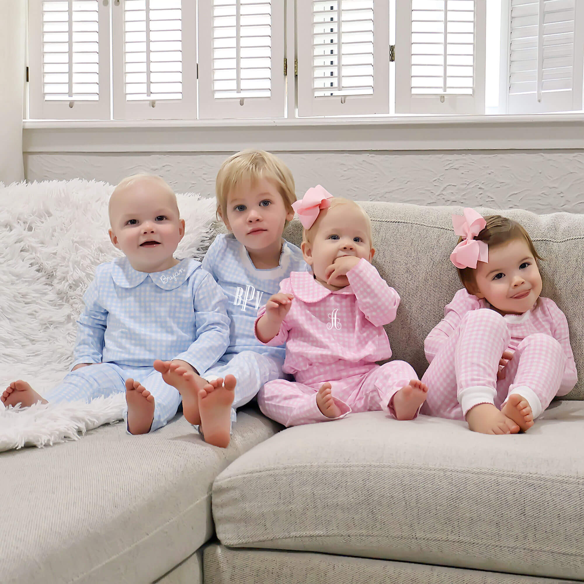 Pink & Blue Gingham Pants – Classic Whimsy