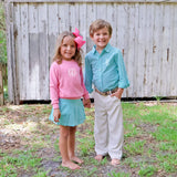 Mint Green Gingham Boy Button Down Shirt