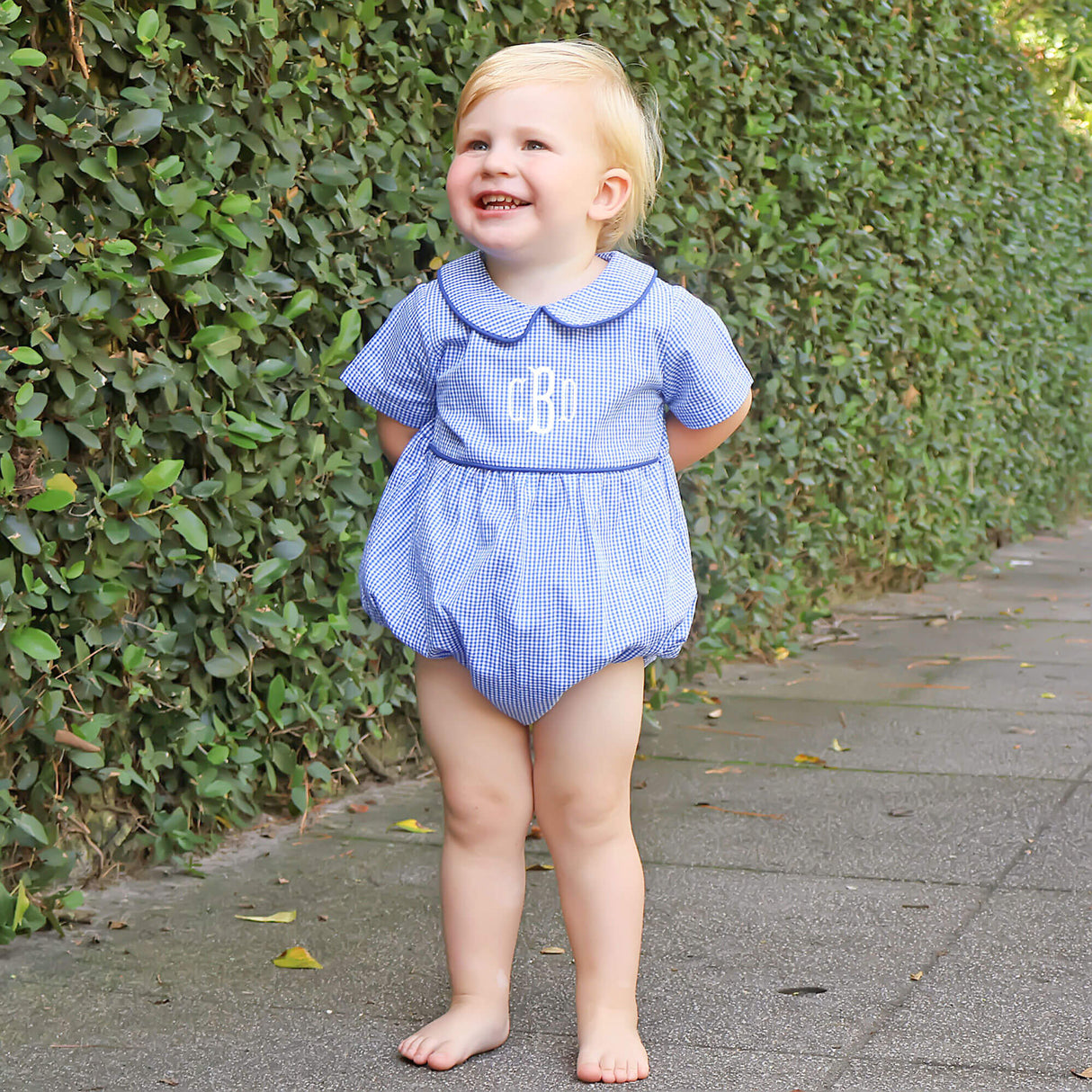Gingham Collared Bubble Royal
