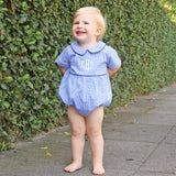 Gingham Collared Bubble Royal