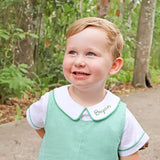 White Short Sleeve Undershirt With Color Trim